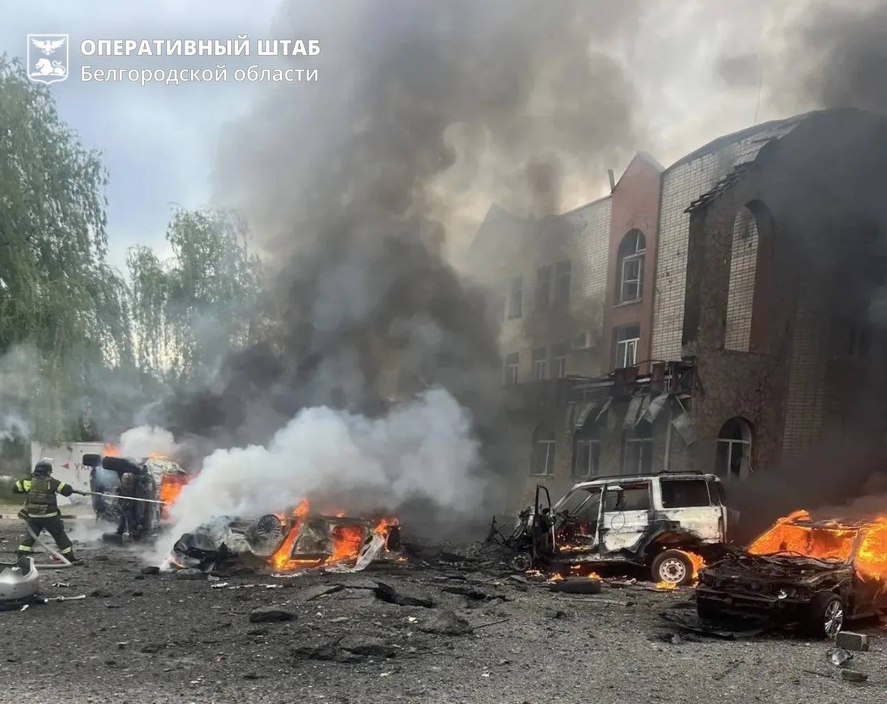 Последствия украинского удара по поселку Борисовка в Белгородской области 23 мая 2026 года